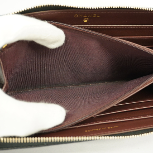 Auth Chanel Matelasse Bi-fold Long Wallet Gold Metal Fittings Women's Caviar ... - Picture 6 of 8